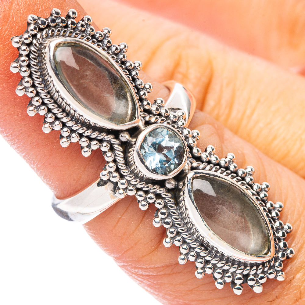 Labradorite, Blue Topaz Ring Size 5.75 (925 Sterling Silver) R7477