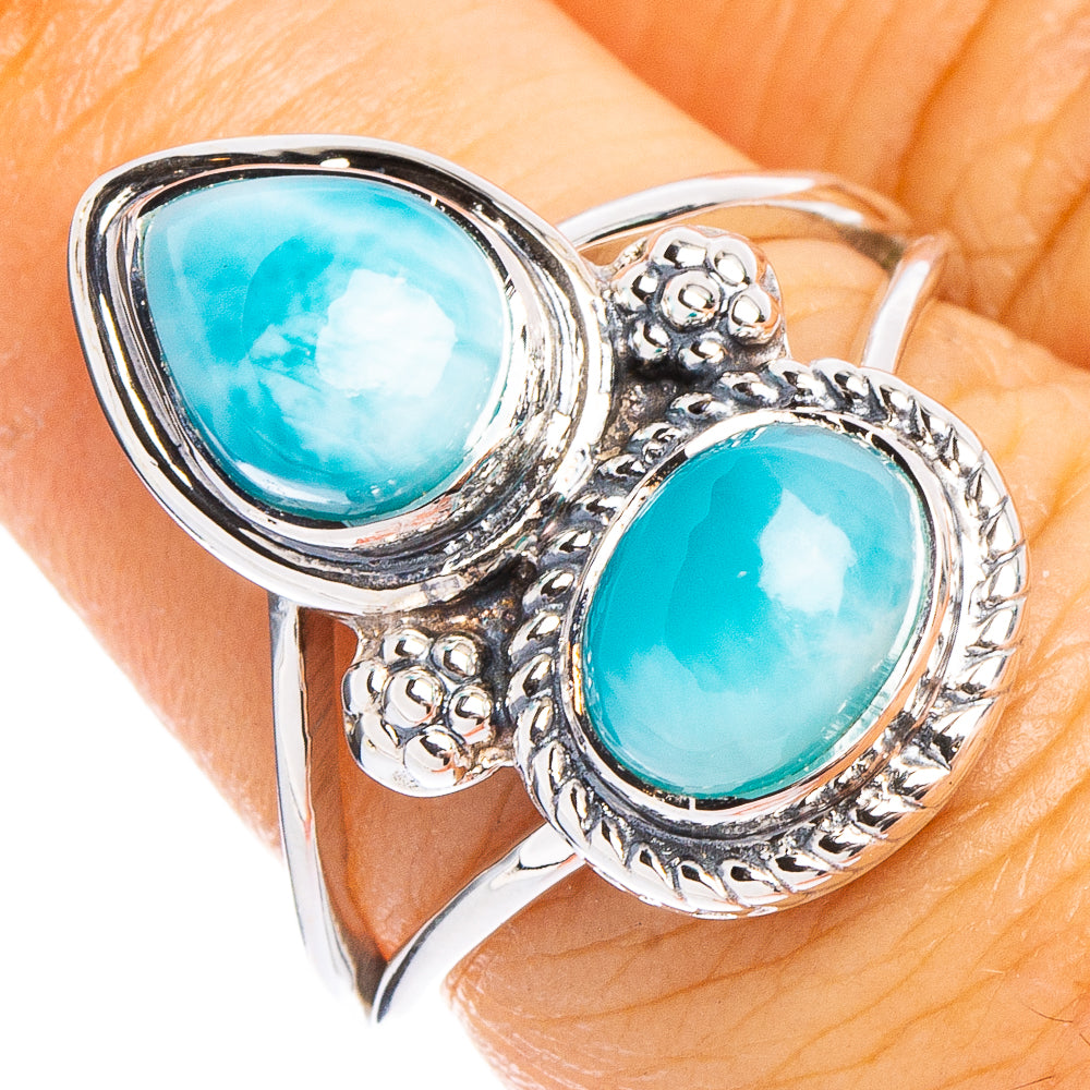 Larimar 925 Sterling Silver Premium Ring Size 7 (925 Sterling Silver) R6511