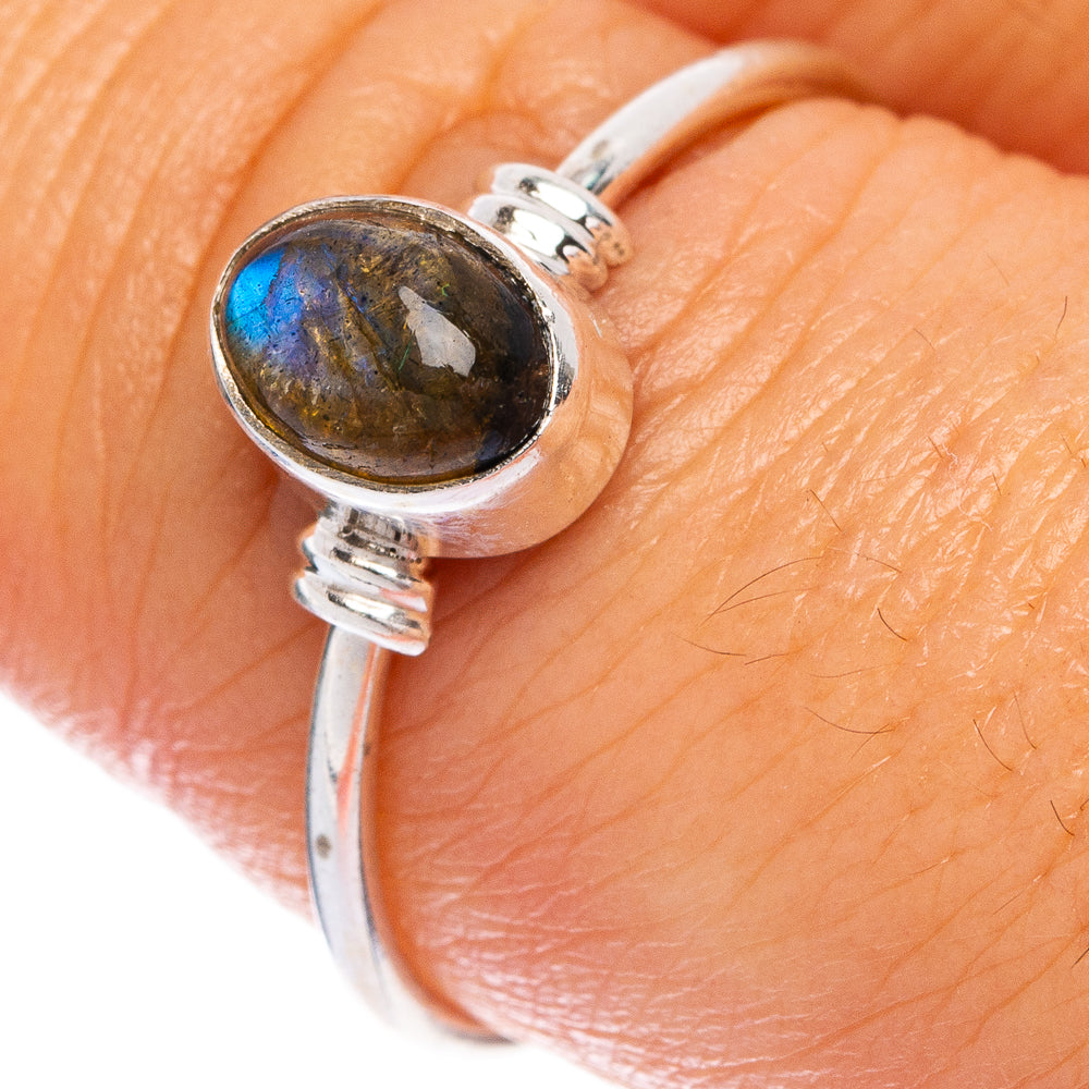 Labradorite Dainty Ring Size 8.25 (925 Sterling Silver) R145376