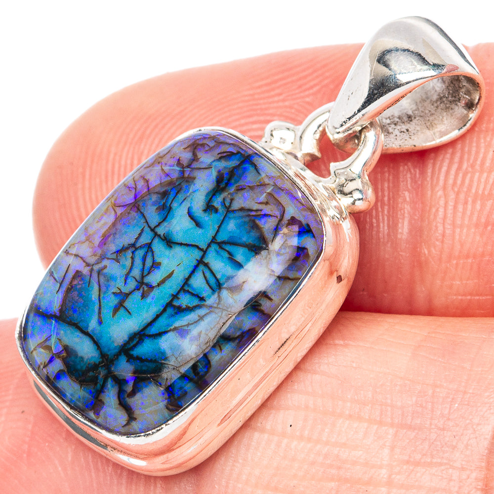 Rare Sterling Opal 925 Sterling Silver Pendant 1 1/8" (925 Sterling Silver) P41926