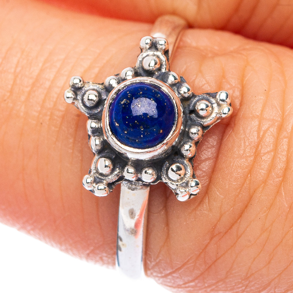 Lapis Lazuli Dainty Ring Size 7 (925 Sterling Silver) R145714