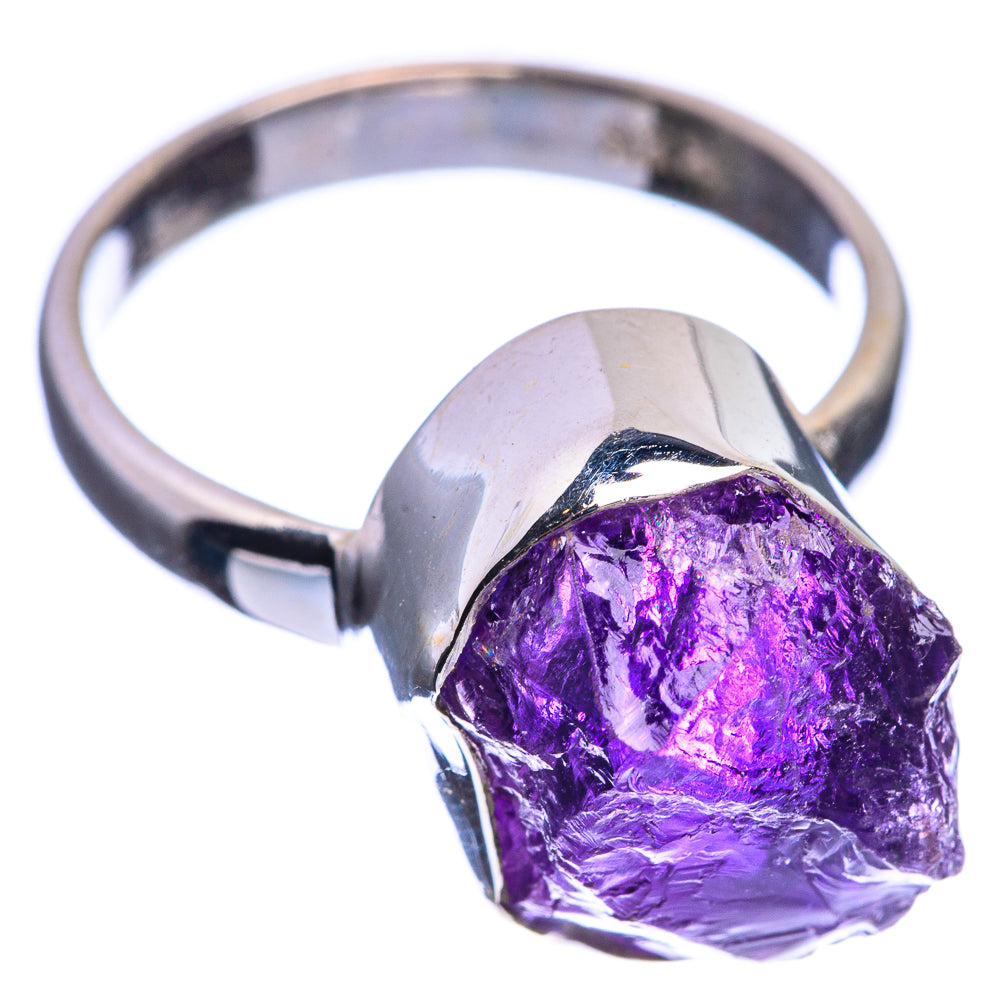 Rough Amethyst 925 Sterling Silver Ring Size 7.25