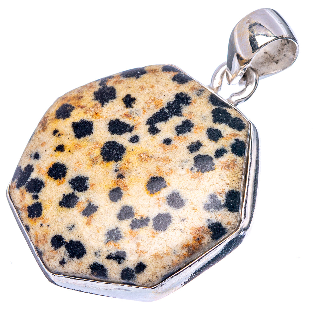 Dalmatian Jasper Pendant 1 1/2" (925 Sterling Silver) P43167