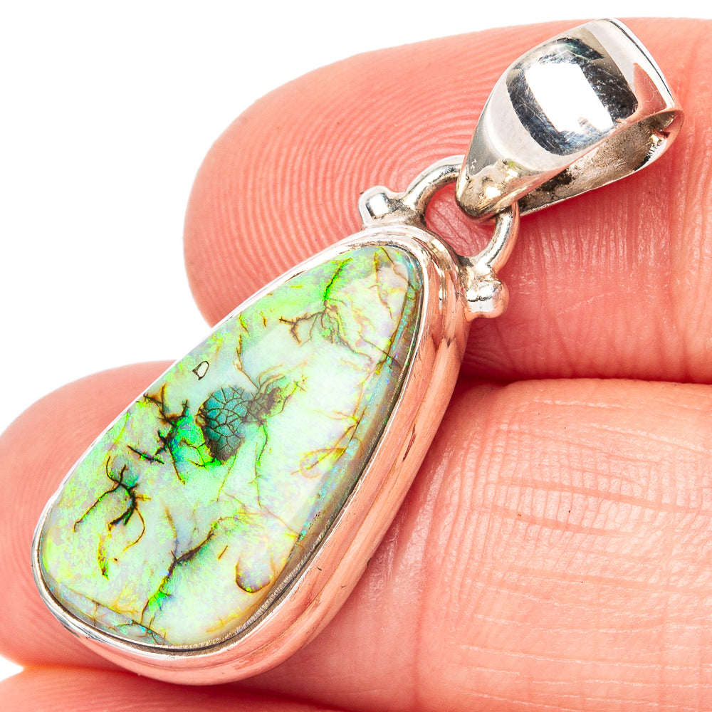 Rare Sterling Opal Pendant 1 3/8" (925 Sterling Silver) P42904