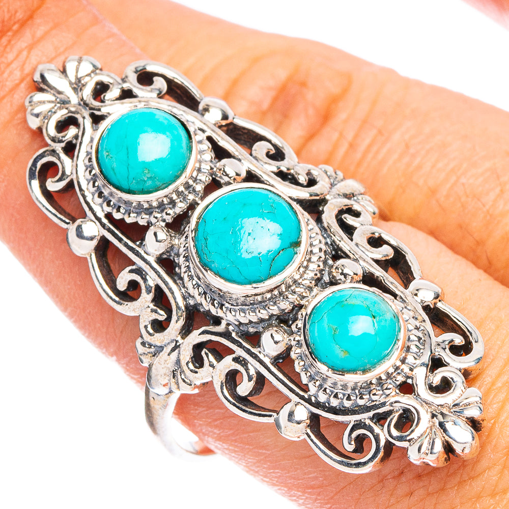 Large Sleeping Beauty Turquoise 925 Sterling Silver Ring Size 9.5 (925 Sterling Silver) R6407