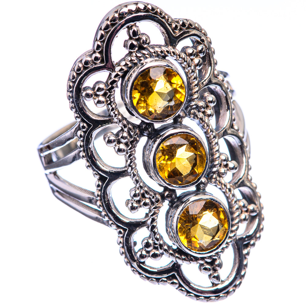 Faceted Citrine Ring Size 8 (925 Sterling Silver) R142105