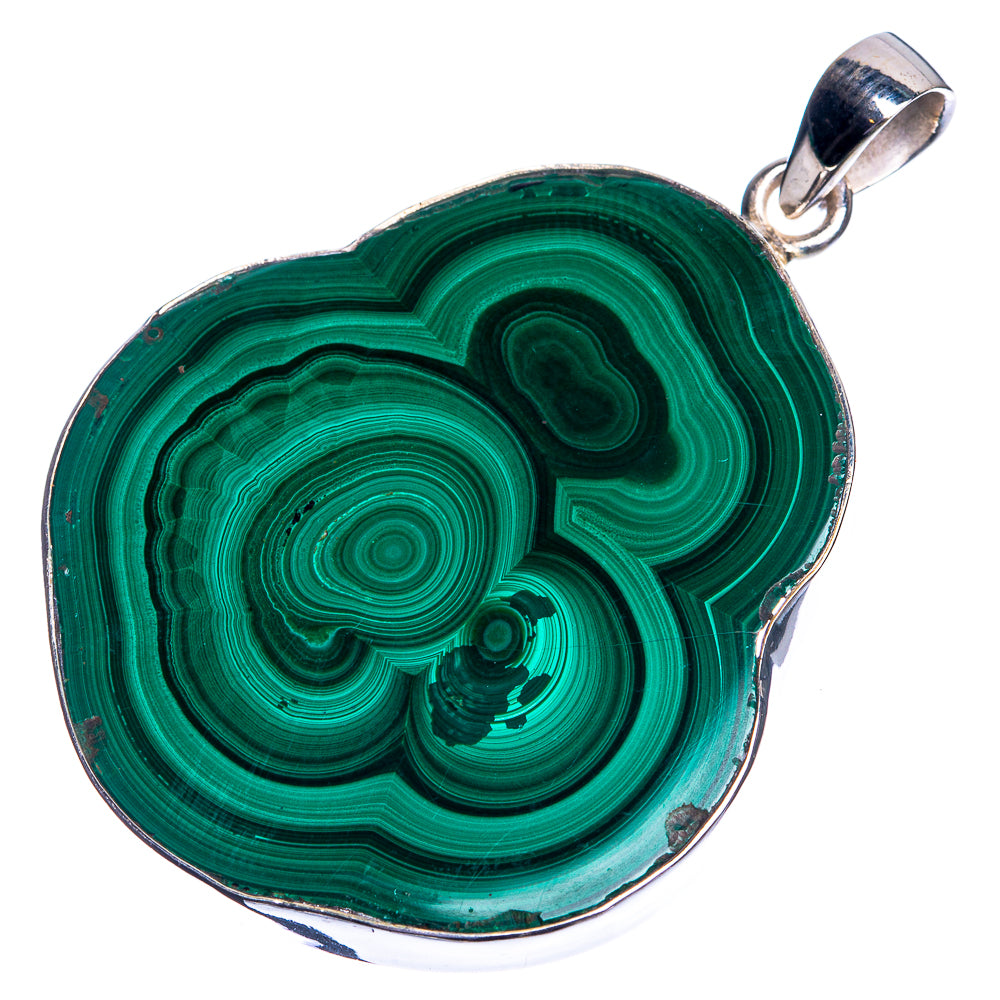 Malachite 925 Sterling Silver Pendant 2"