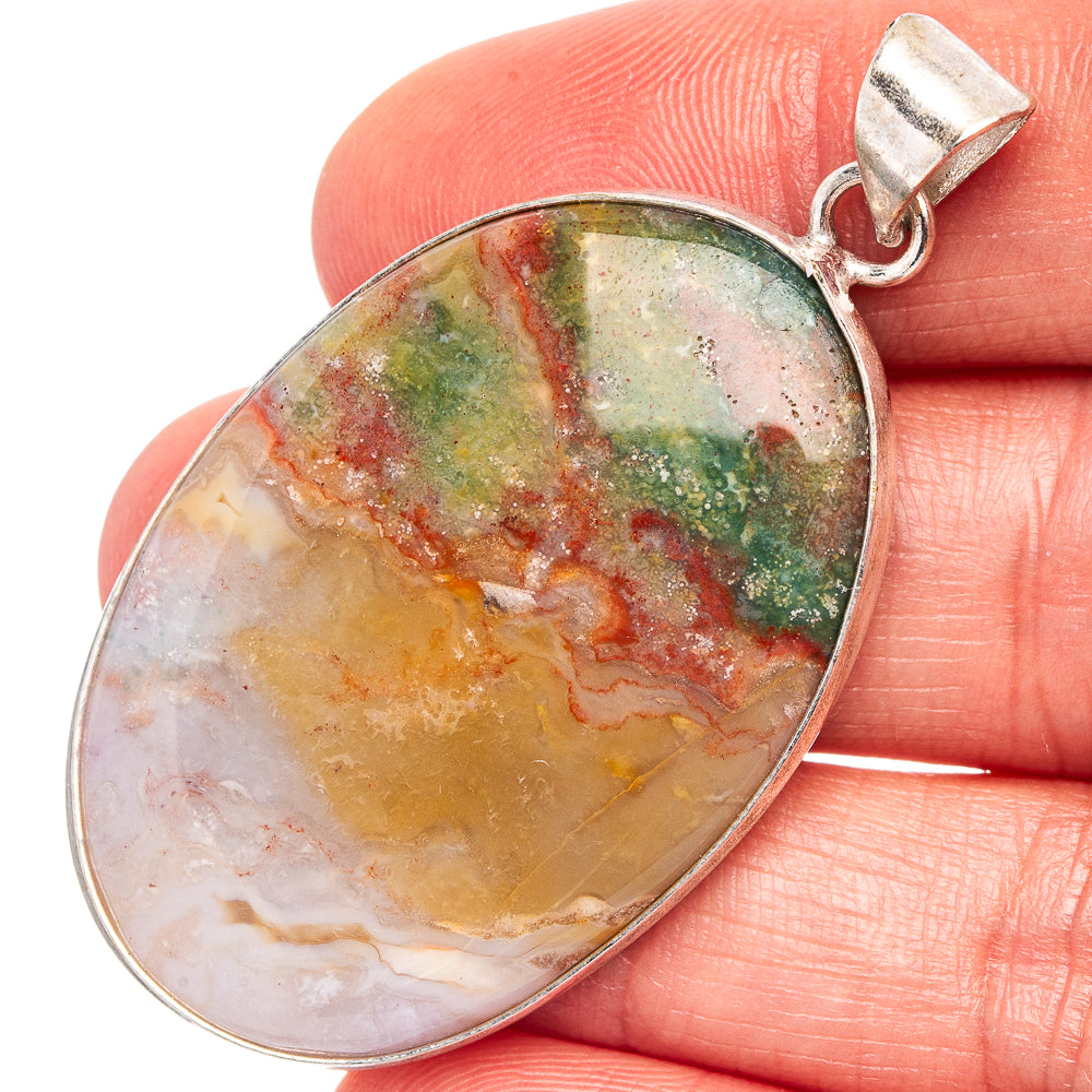 Bloodstone Pendant 2 1/8" (Silver Plated)