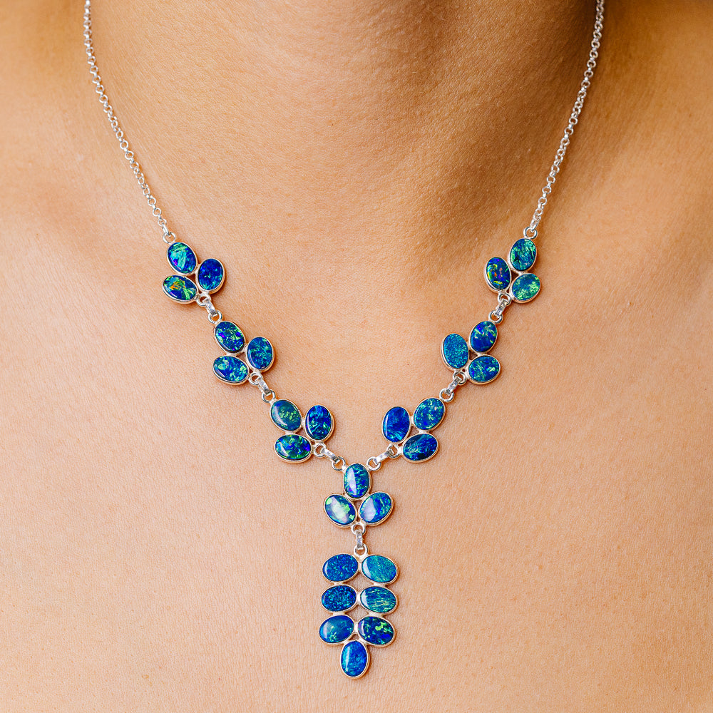Doublet Opal Necklace 15.75 (925 Sterling Silver) NEC90204