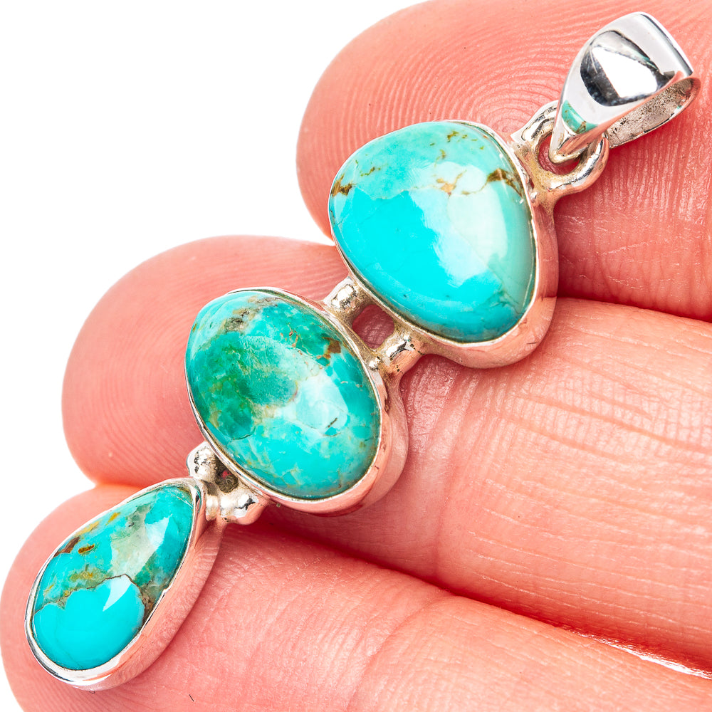 Kingman Turquoise Pendant 1 5/8" (925 Sterling Silver) P42753