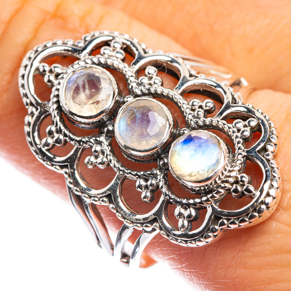 Rainbow Moonstone Ring Size 9.75 (925 Sterling Silver) RING143406