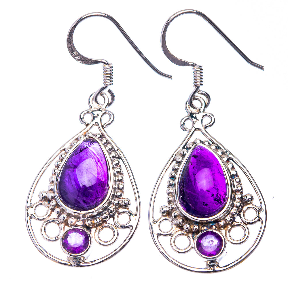 Premium Amethyst Earrings 1 5/8" (925 Sterling Silver) E432352