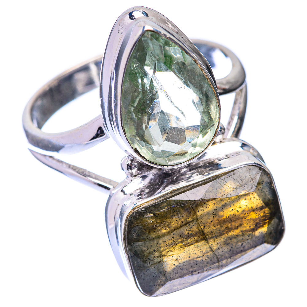 Labradorite, Green Amethyst Ring Size 9.75 (925 Sterling Silver) R141496