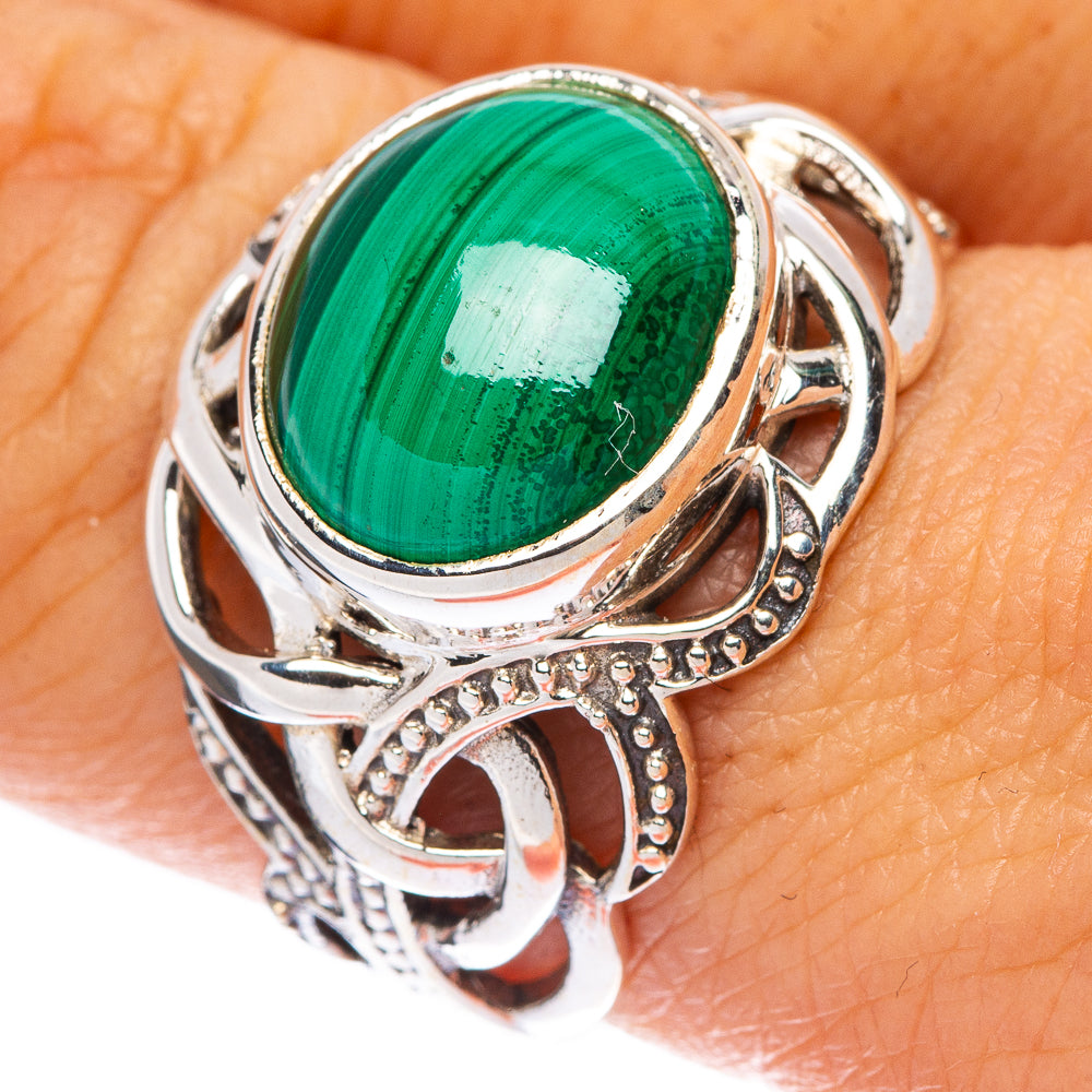 Malachite Ring Size 7.75 (925 Sterling Silver) R146098