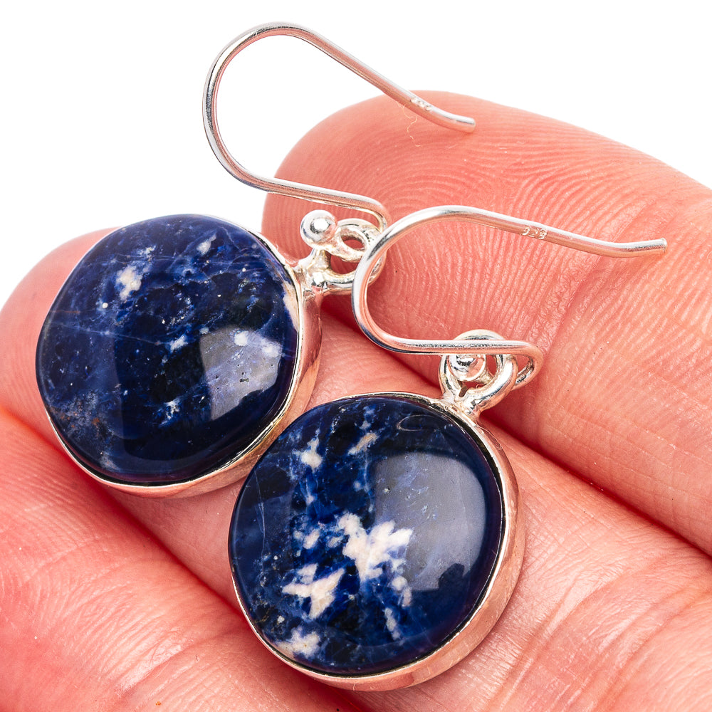 Sodalite Earrings 1 1/4" (925 Sterling Silver) E1867