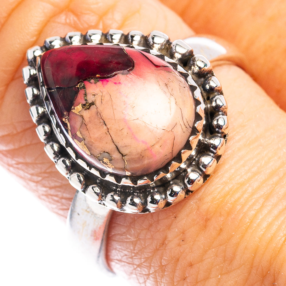 Red Dahlia Mohave Turquoise Ring Size 9 (.925 Sterling Silver)