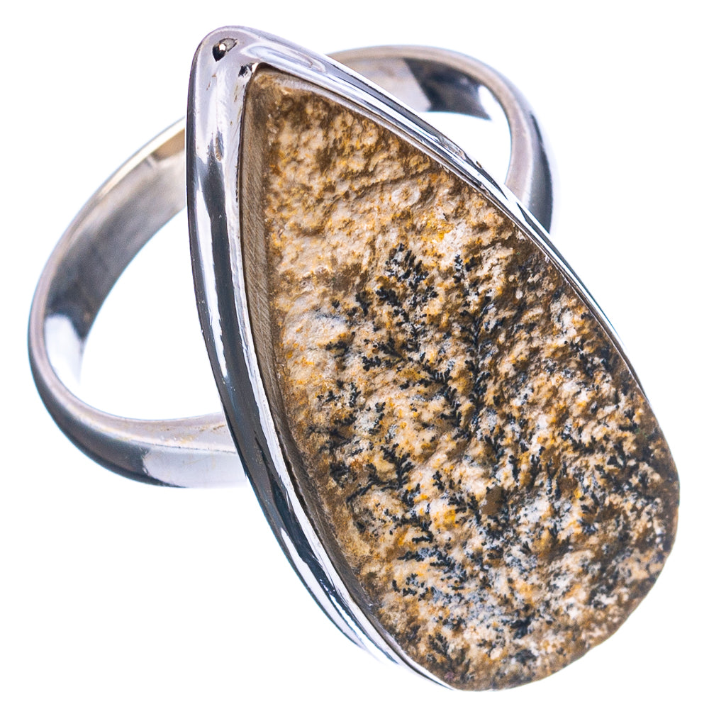 Germany Psilomelane Dendrite Ring Size 9 (.925 Sterling Silver)