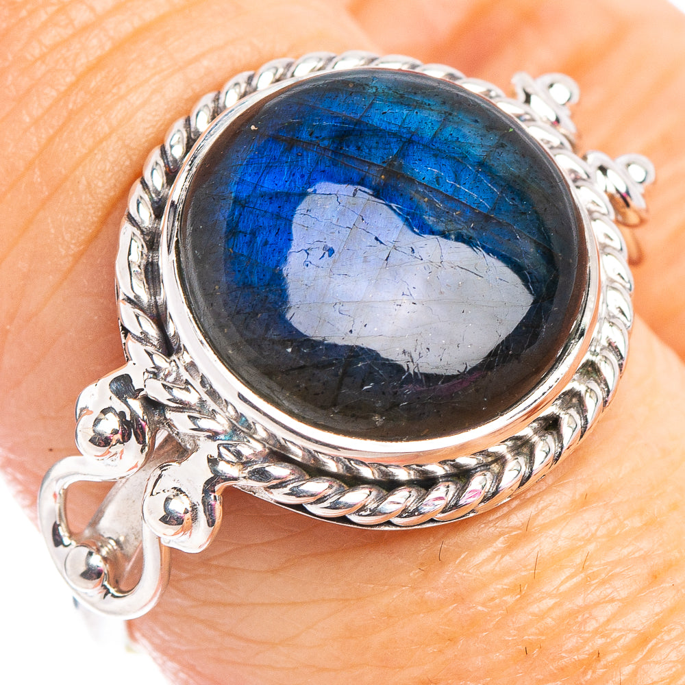 Premium Labradorite Ring Size 7.75 (.925 Sterling Silver)