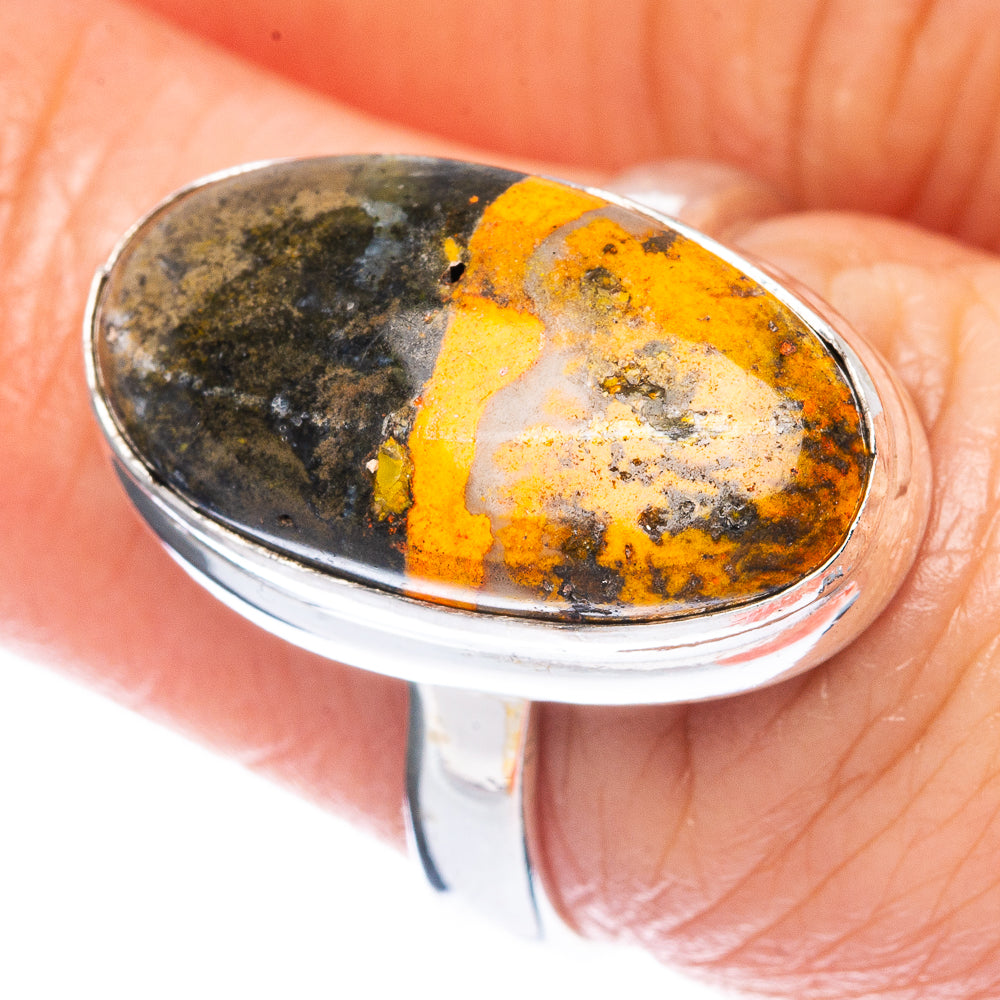 Bumble Bee Jasper Ring Size 6.75 (925 Sterling Silver) R2920