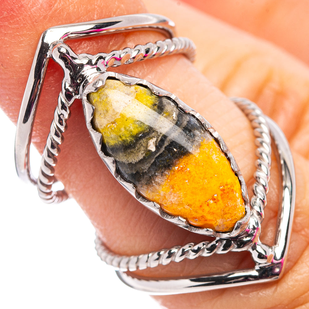 Premium Bumblebee Jasper Ring Size 5.75 (.925 Sterling Silver)