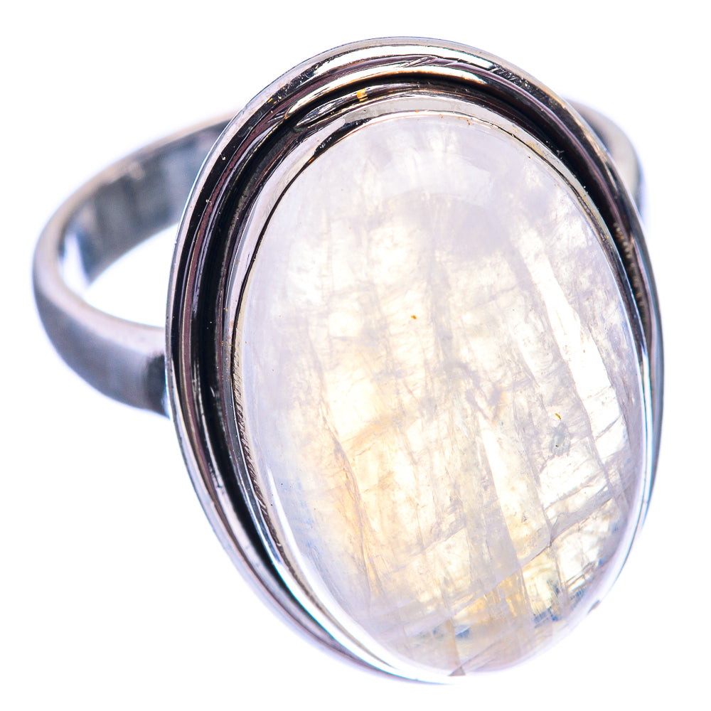 Rainbow Moonstone Ring Size 8.25 (925 Sterling Silver) R142017