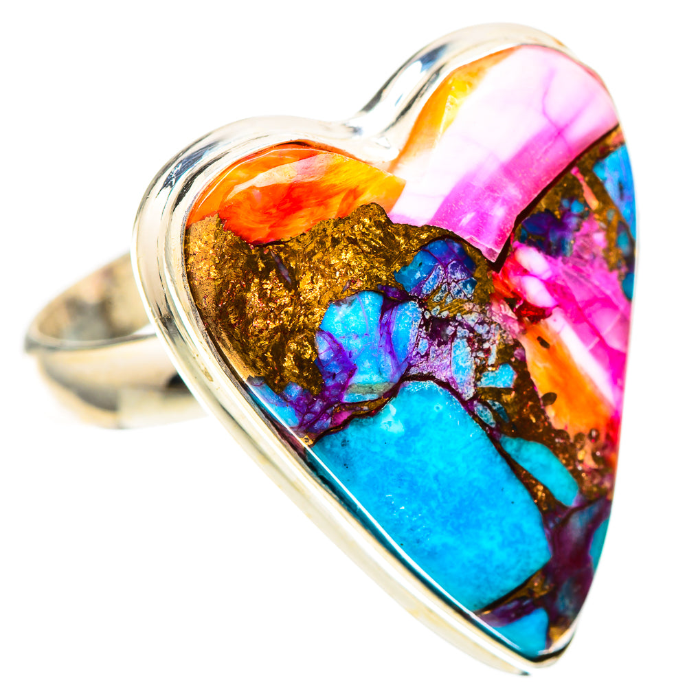 Large Kingman Pink Dahlia Turquoise 925 Sterling Silver Ring Size 10.75 (925 Sterling Silver) RING139658