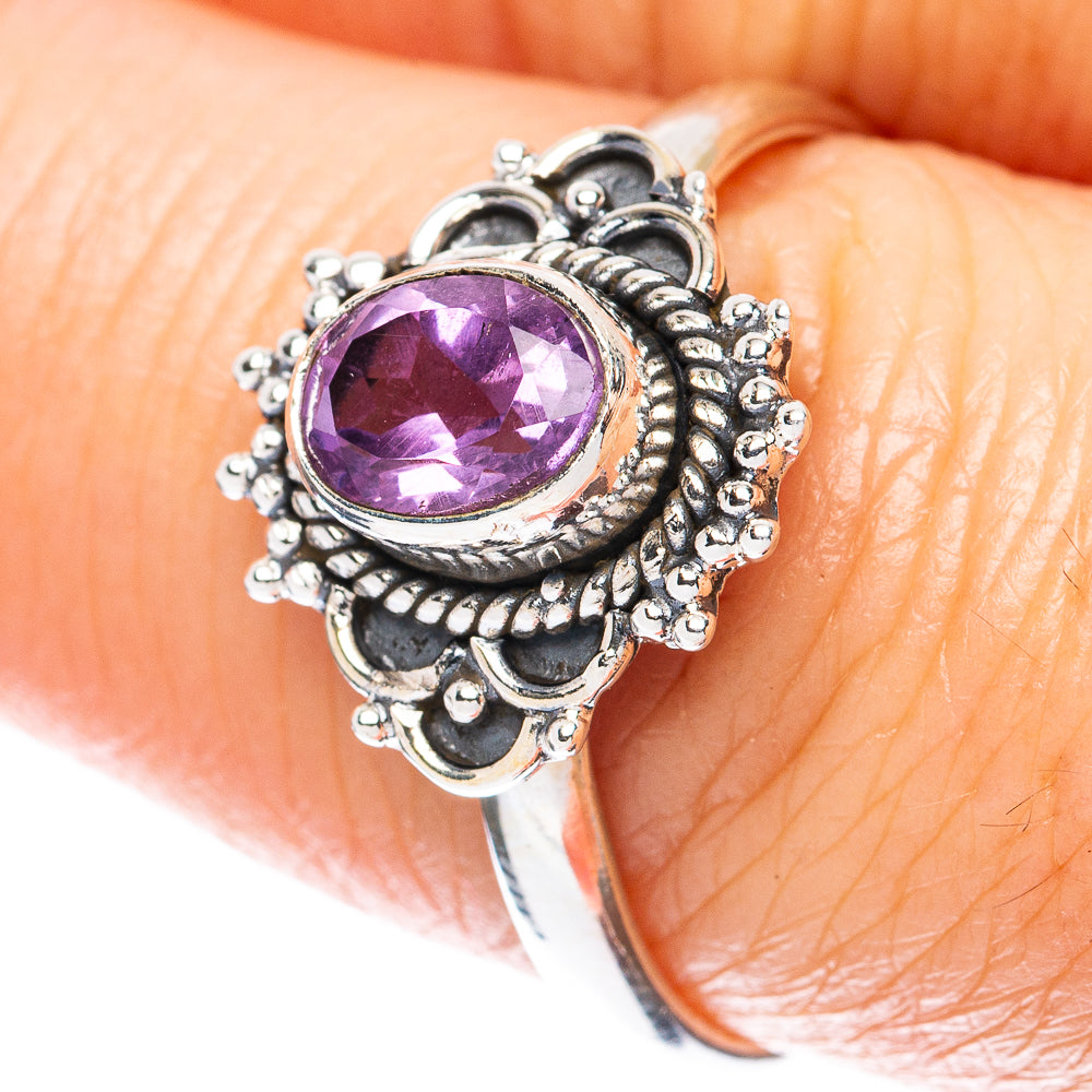 Value Faceted Amethyst Ring Size 8.75 (925 Sterling Silver) R3079