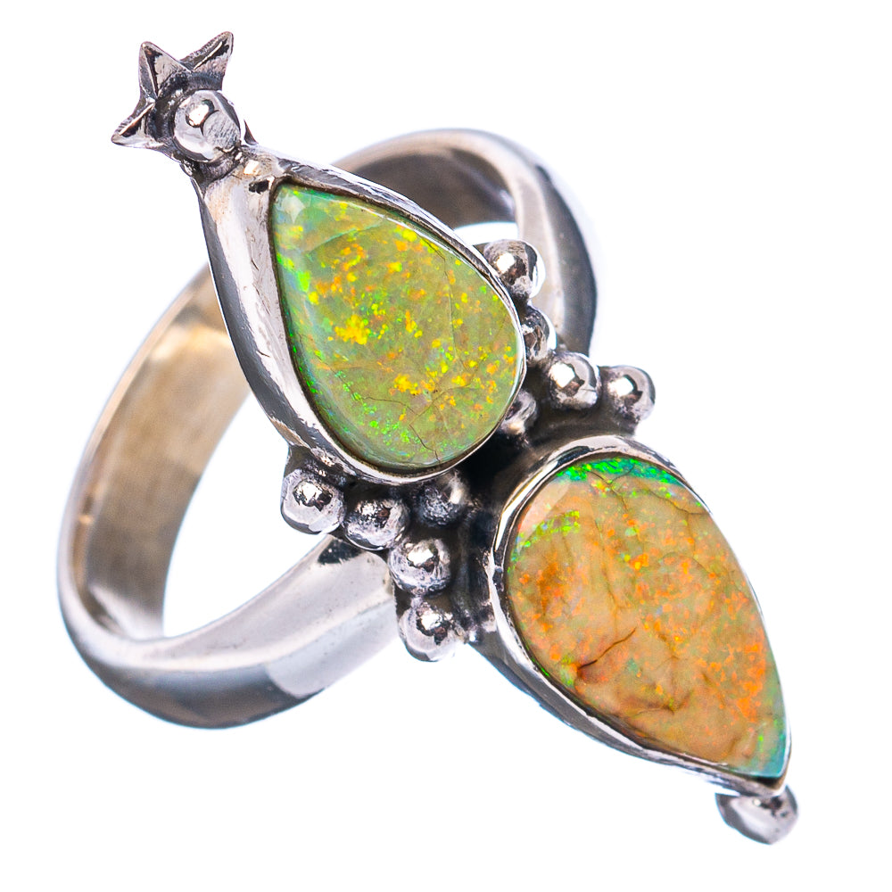 Rare Sterling Opal Ring Size 6 Adjustable (.925 Sterling Silver)