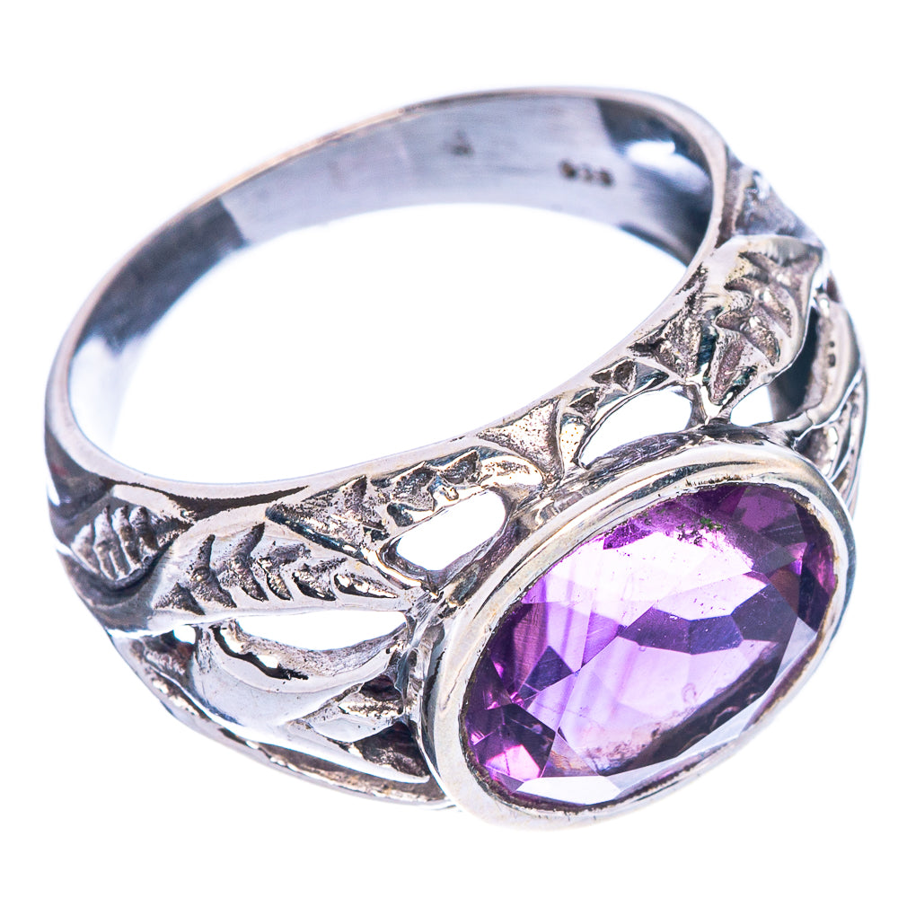 Faceted Amethyst Ring Size 7.75 (925 Sterling Silver) R147183