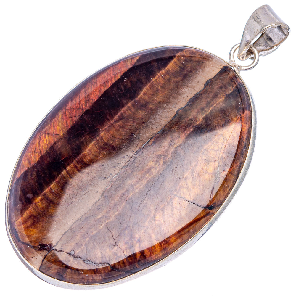 Tiger's Eye Pendant 2 1/4" (Silver Plated)