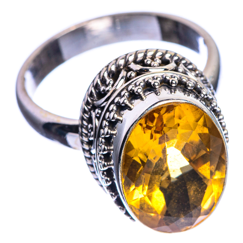 Faceted Citrine Ring Size 7.25 (925 Sterling Silver) R144095