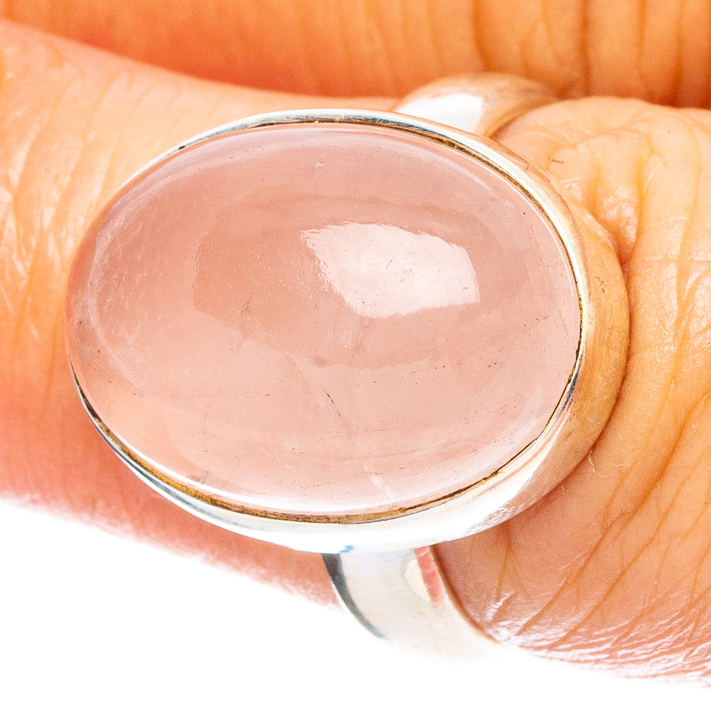Rose Quartz 925 Sterling Silver Ring Size 7 (925 Sterling Silver) R6225