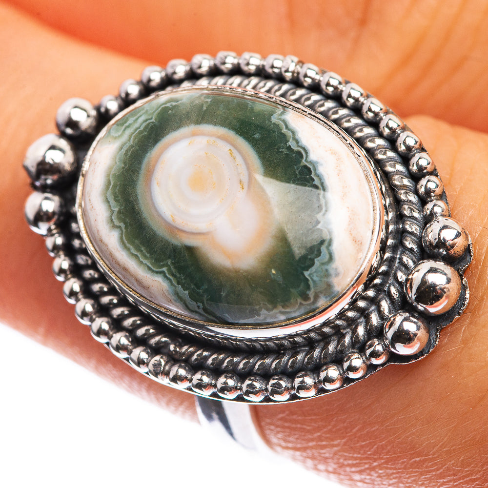 Ocean Jasper 925 Sterling Silver Ring Size 7.25