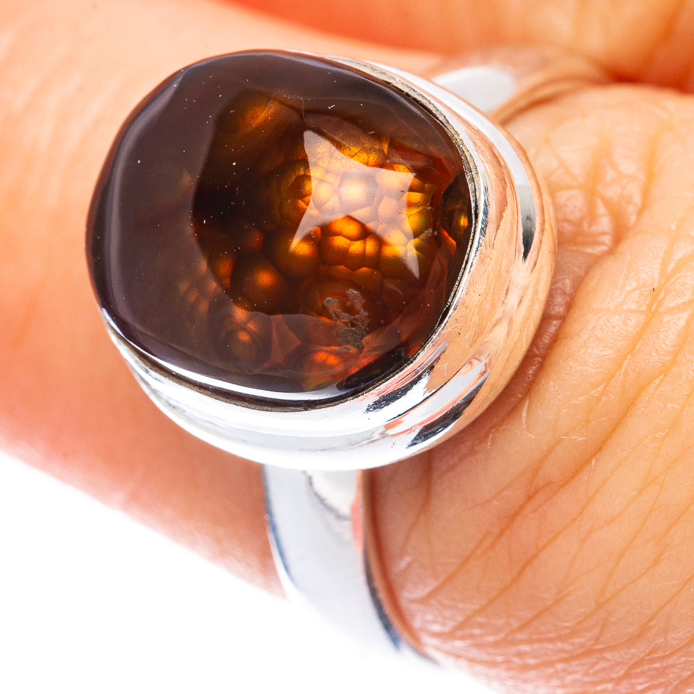 Rare Mexican Fire Agate Ring Size 7 (925 Sterling Silver) R2029
