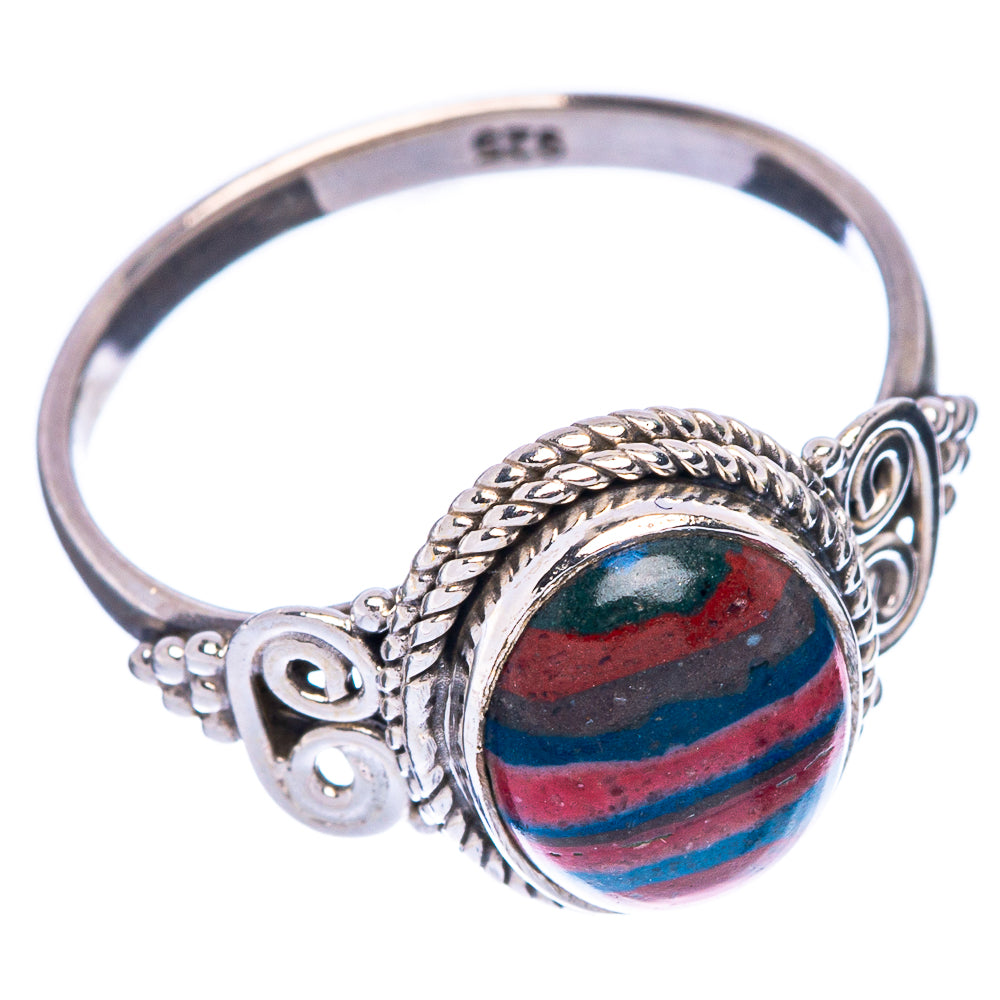 Rainbow Calsilica Ring Size 7.75 (925 Sterling Silver) R146835