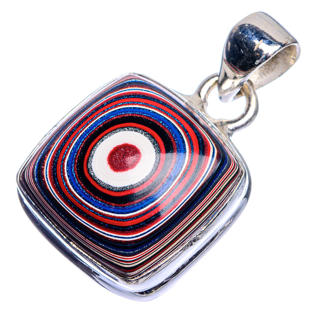 Fordite Pendant 1 1/8' (925 Sterling Silver) P39734