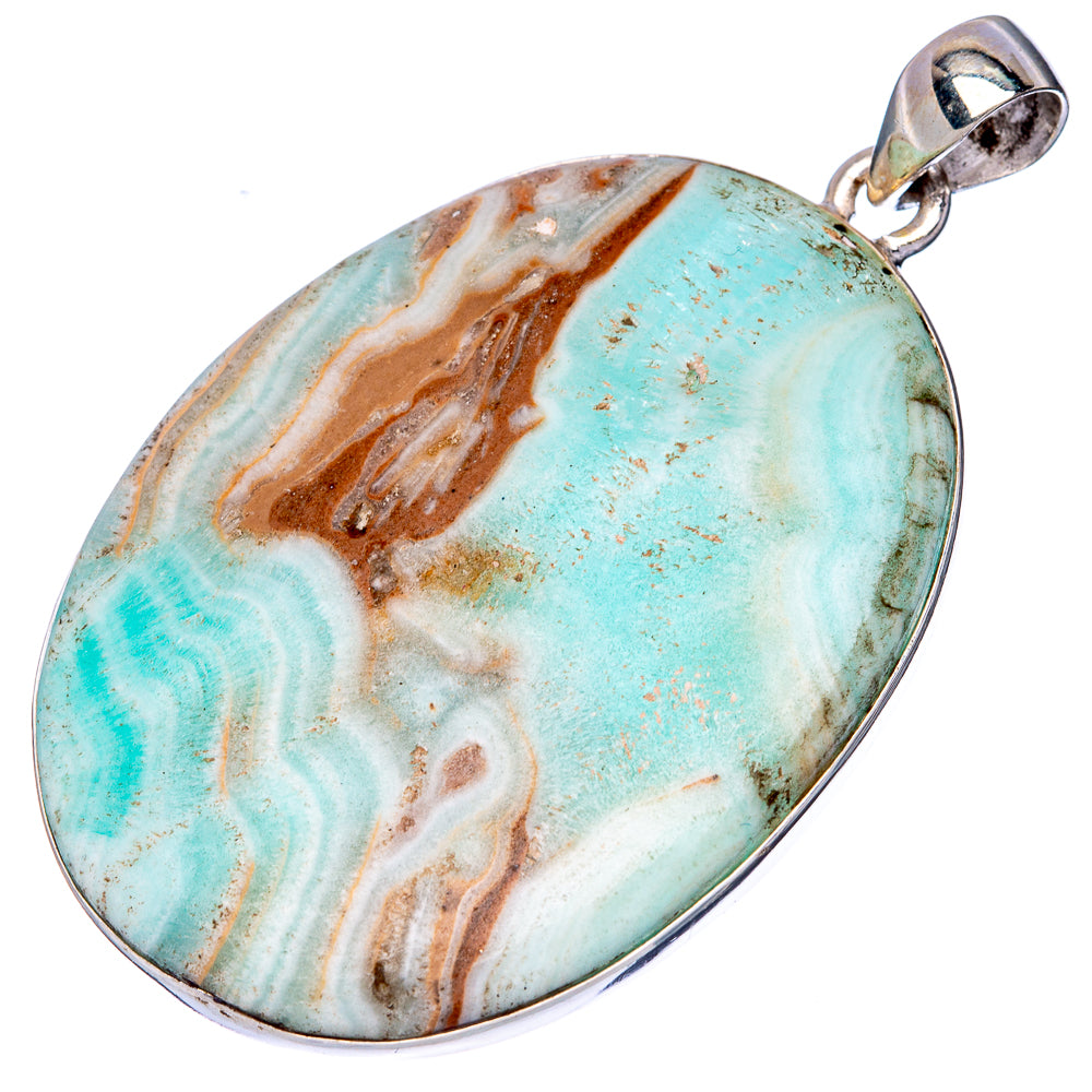 Blue Aragonite Pendant 2" (925 Sterling Silver) P42192