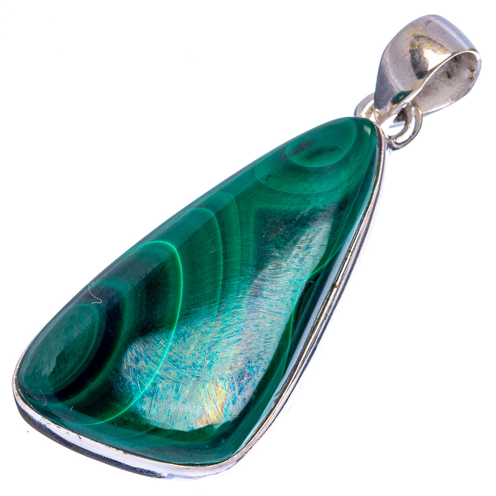 Malachite Pendants 1 5/8" (925 Sterling Silver) P43212
