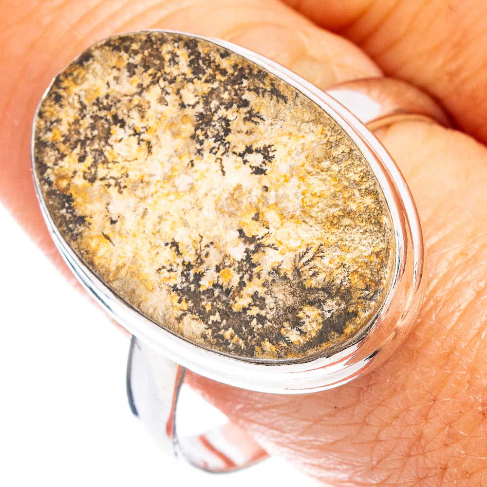 Germany Psilomelane Dendrite Ring Size 11.25 (.925 Sterling Silver)