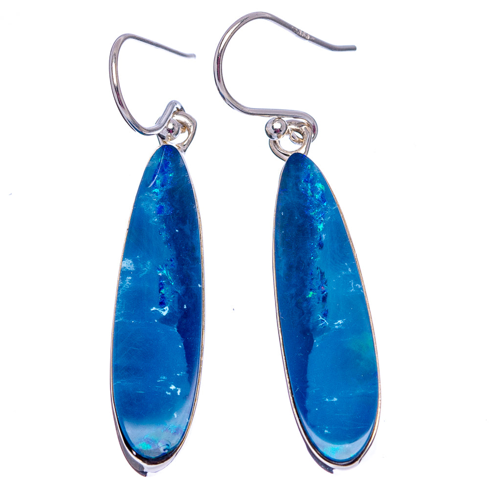 Rare Doublet Opal Earrings 1 3/4" (.925 Sterling Silver)