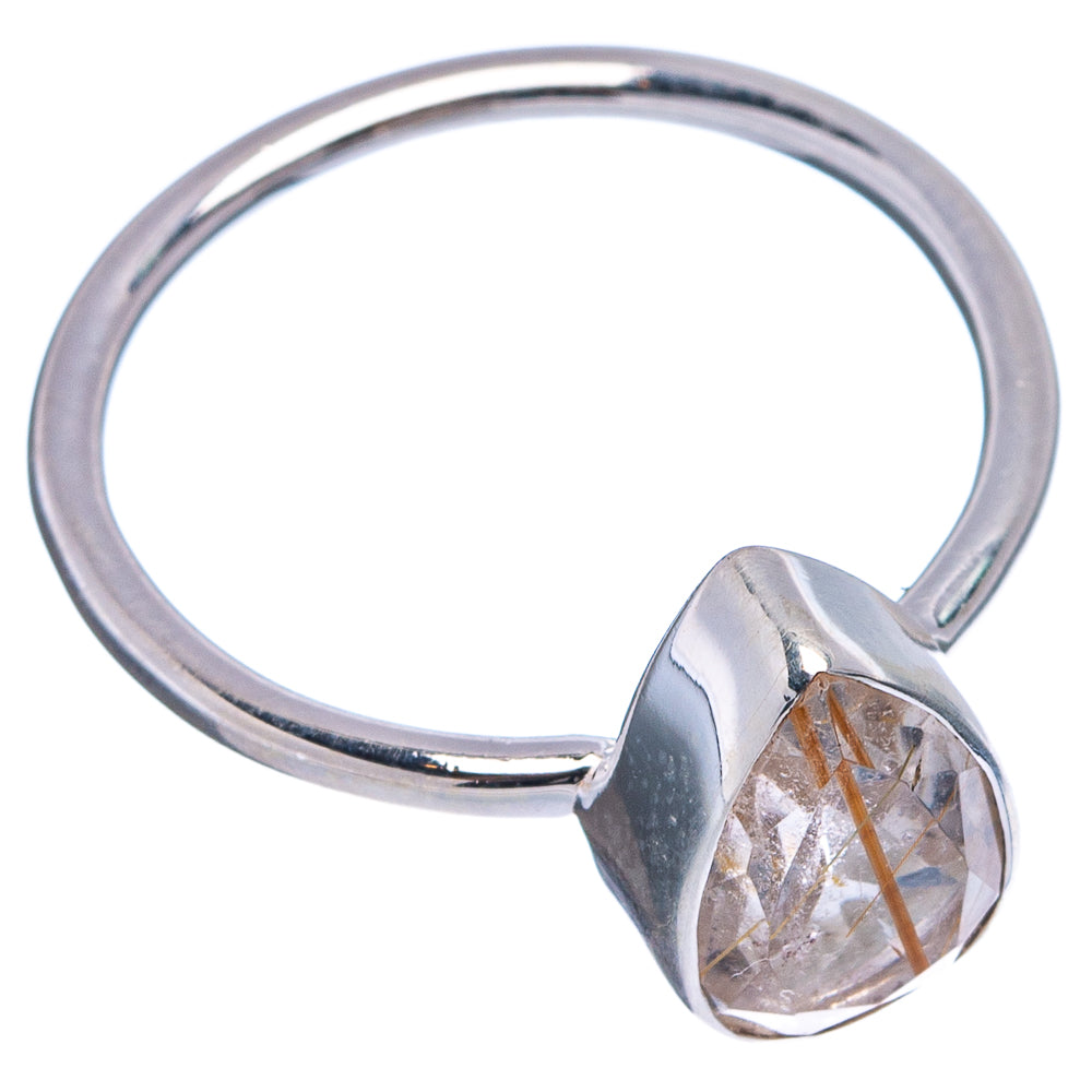 Rutilated Quartz Ring Size 7.75 (.925 Sterling Silver)