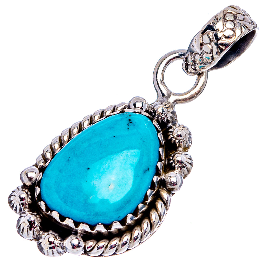 Rare Sleeping Beauty Turquoise Pendant 1 1/4" (.925 Sterling Silver)