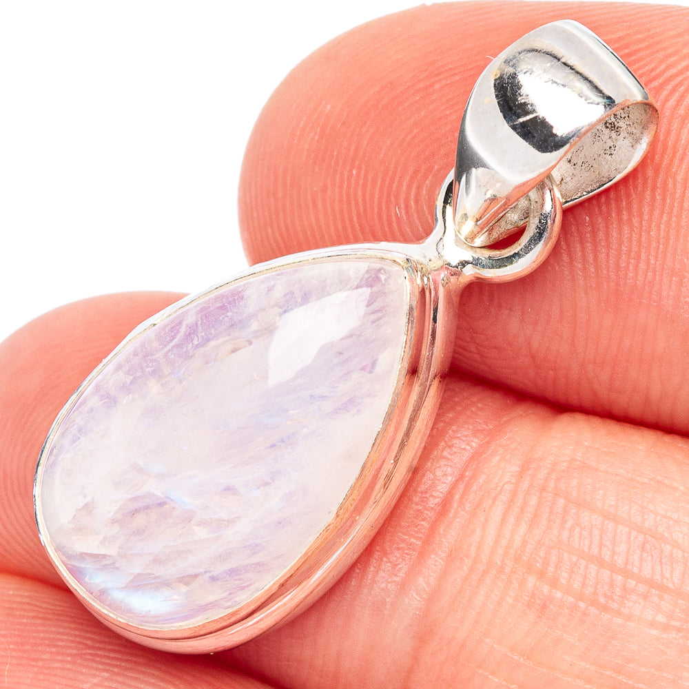 Rainbow Moonstone Pendant 1 1/4" (925 Sterling Silver) P44743