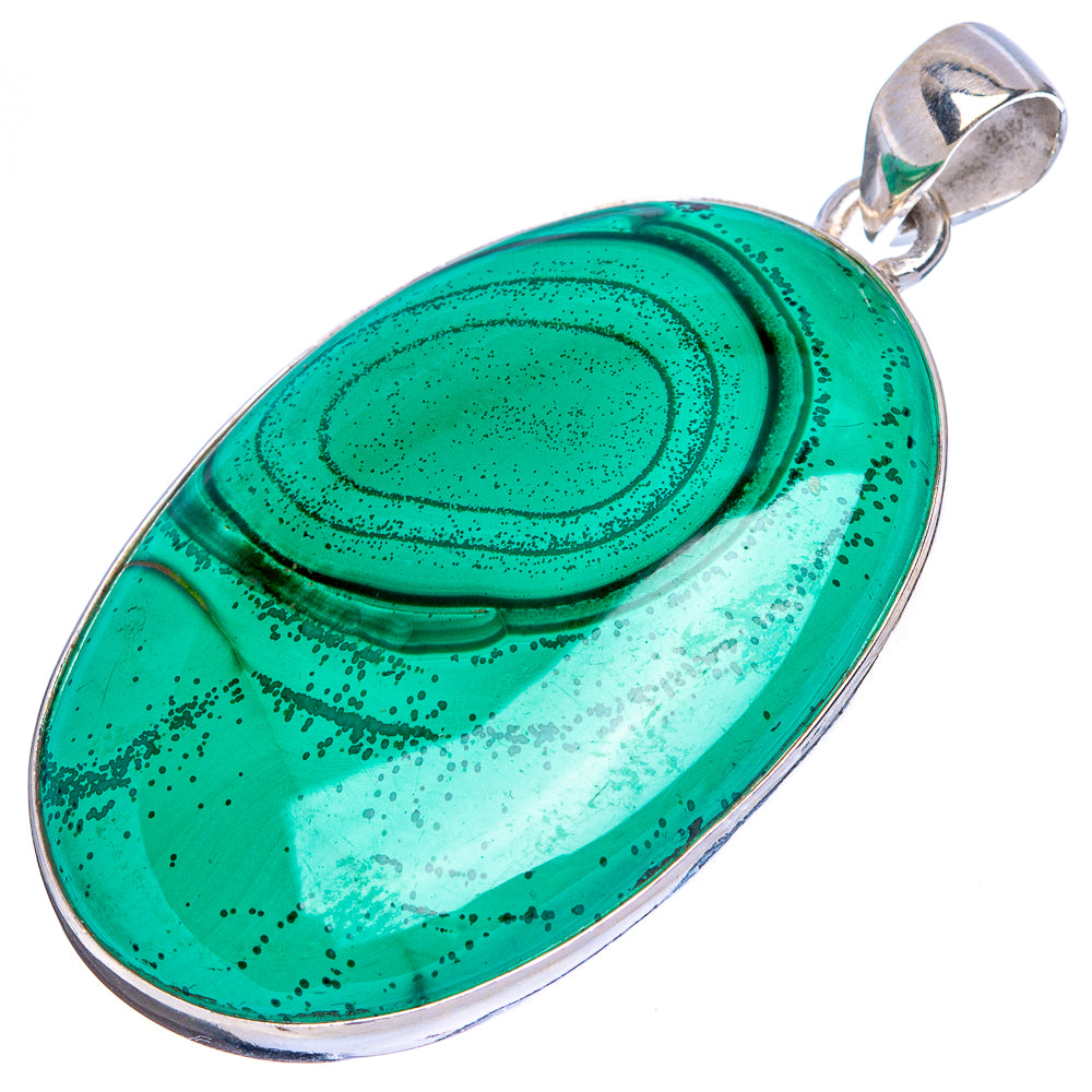Malachite Pendant 1 7/8" (925 Sterling Silver) P43080
