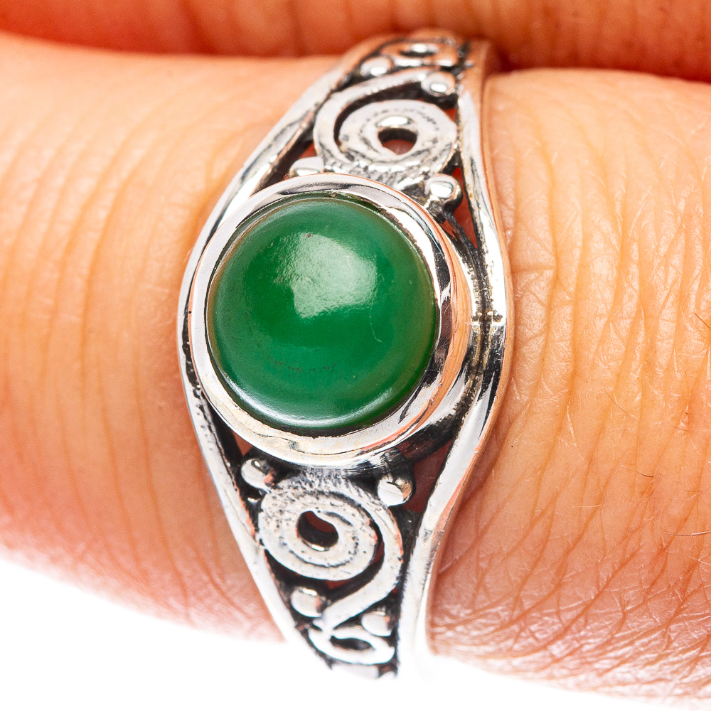 Green Aventurine 925 Sterling Silver Ring Size 7.75 (925 Sterling Silver) R5361