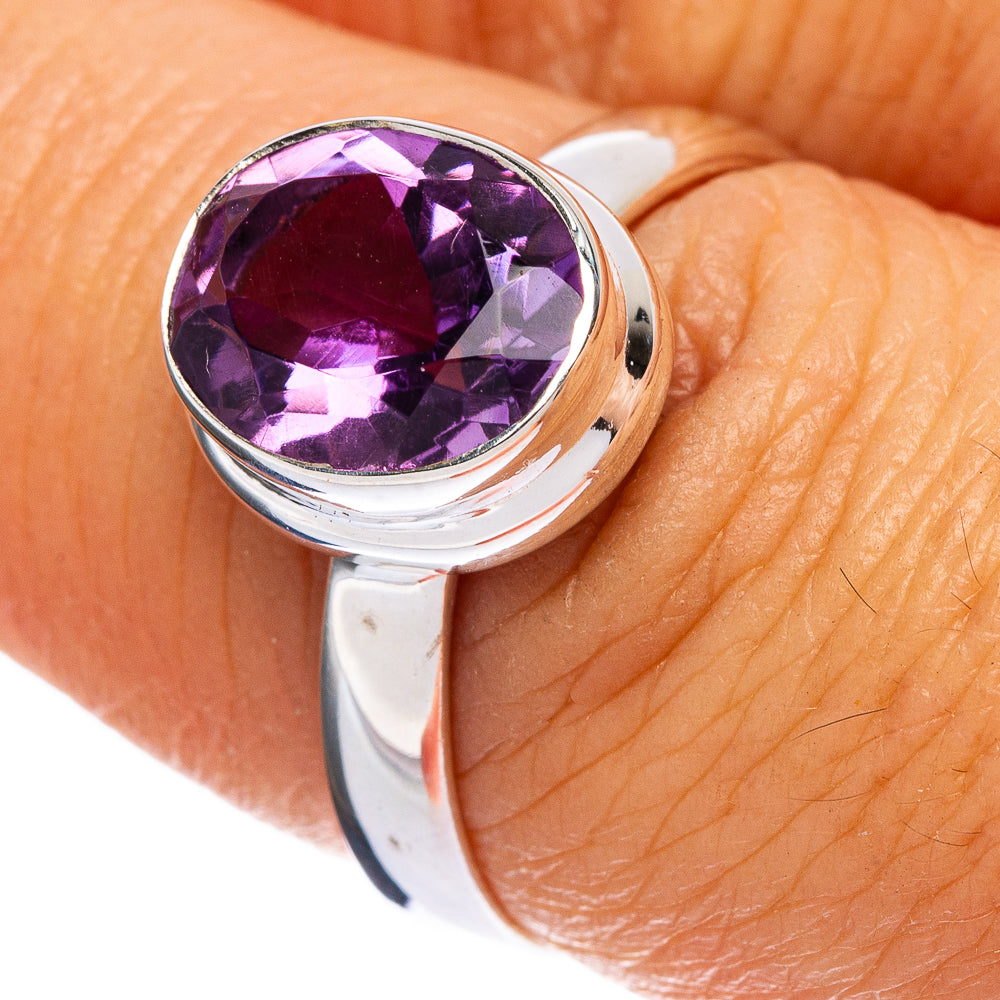Faceted Amethyst Ring Size 7.5 (925 Sterling Silver) R146419