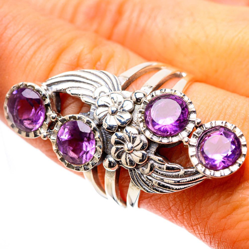 Large Faceted Amethyst Ring Size 8.75 (925 Sterling Silver) RING138887
