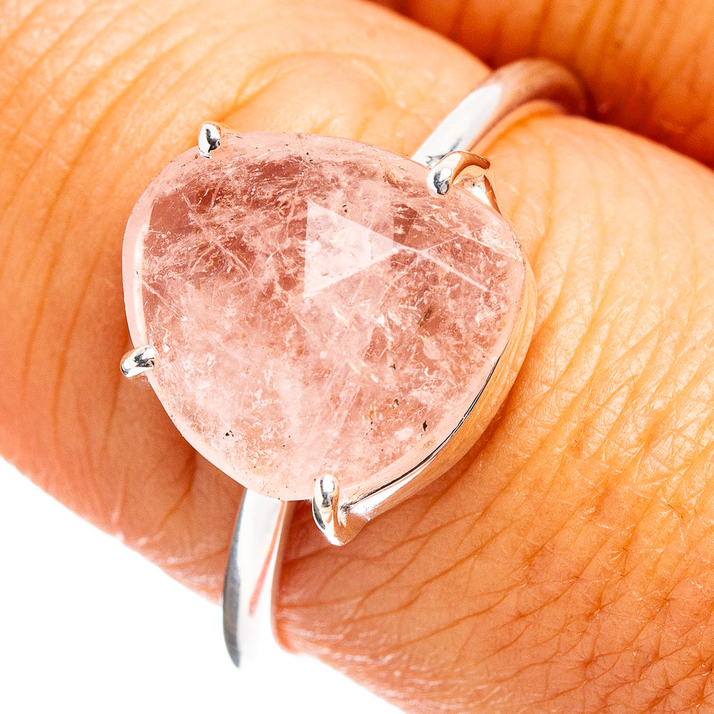 Faceted Morganite Ring Size 8 (.925 Sterling Silver)