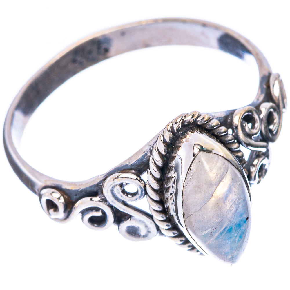 Rainbow Moonstone Dainty Ring Size 8 (925 Sterling Silver) R5764