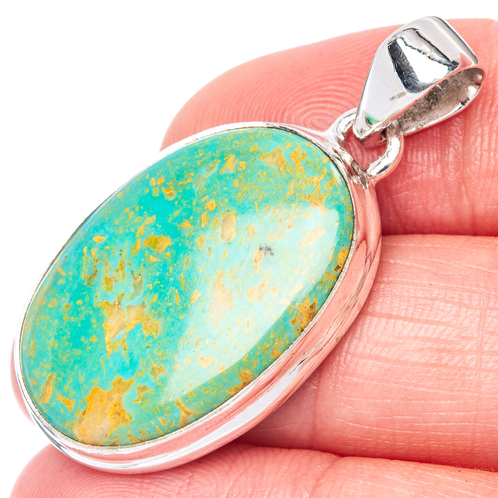 Rare Kingman Turquoise Pendant 1 1/2" (925 Sterling Silver) P40905